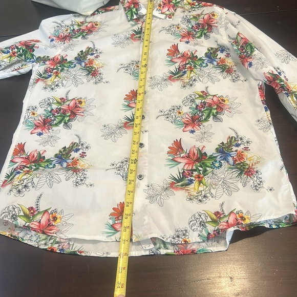 HAUPT Germany Men’s Cotton Floral Button Up Long Sleeve Shirt Size XL 17 1/2 - Picture 13 of 16